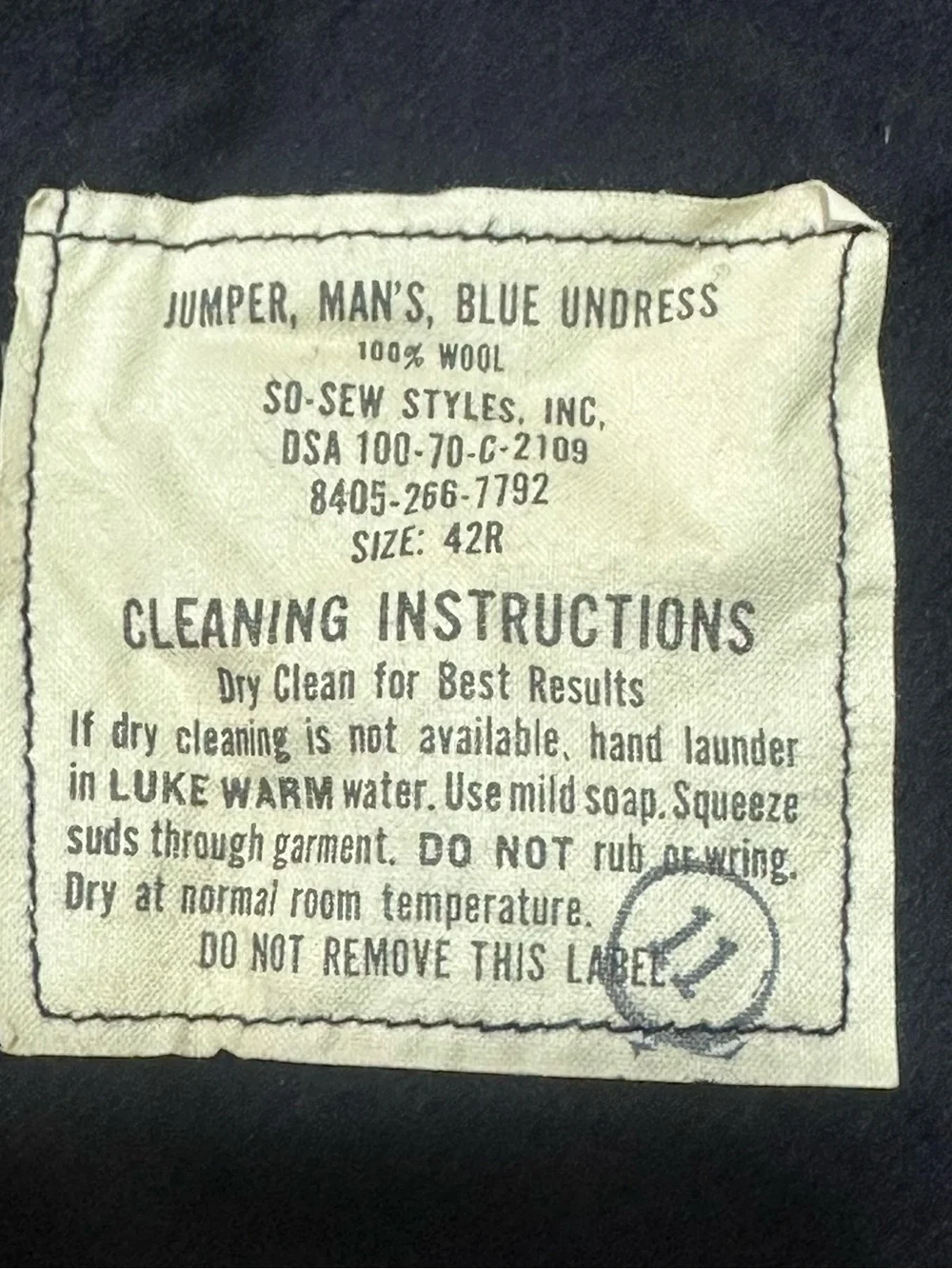 Vintage US Navy Crackerjack Dress Blues Uniform Set Wool Jumper Trousers 42R 35R